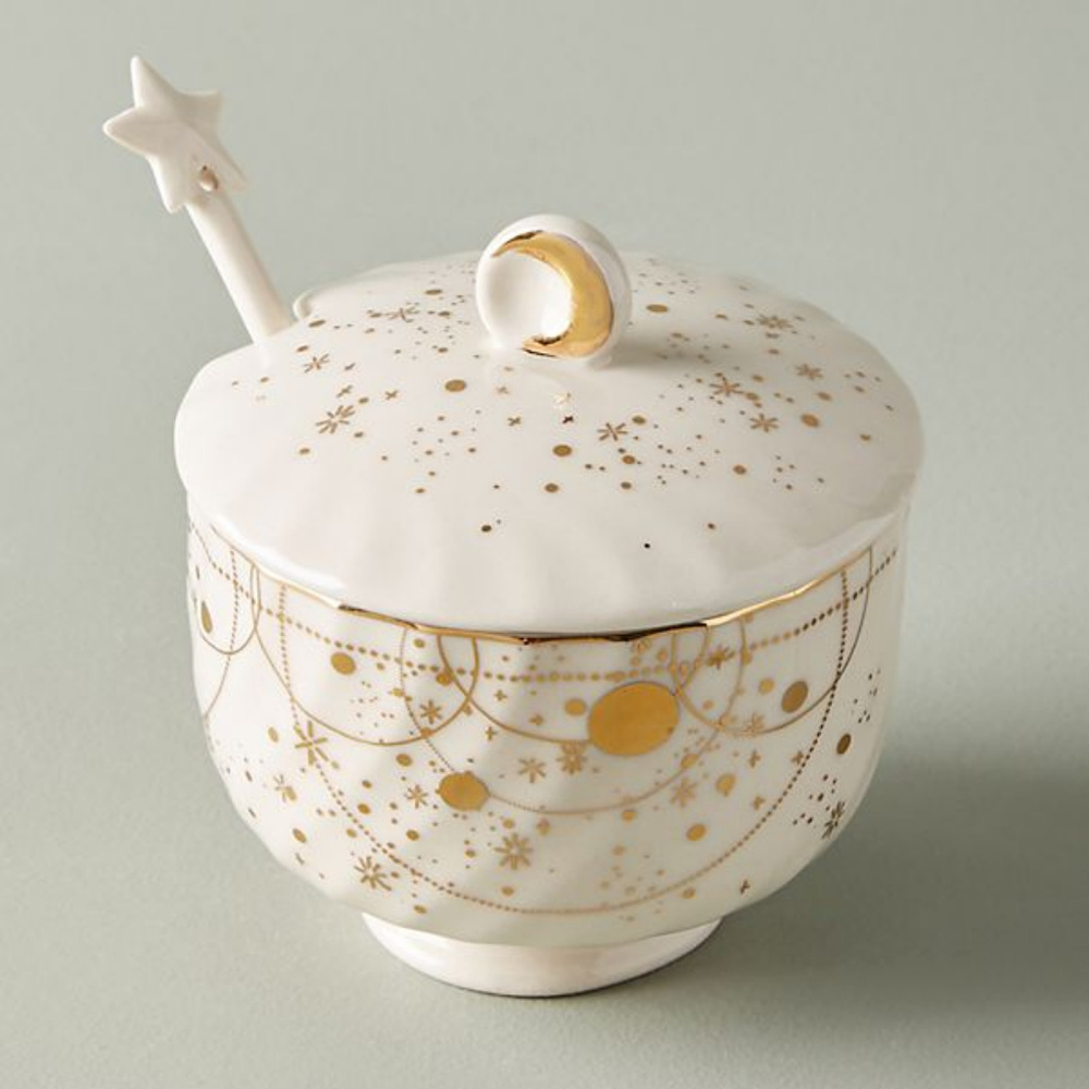 Anthropologie Celine Sugar Bowl Pot Brand New